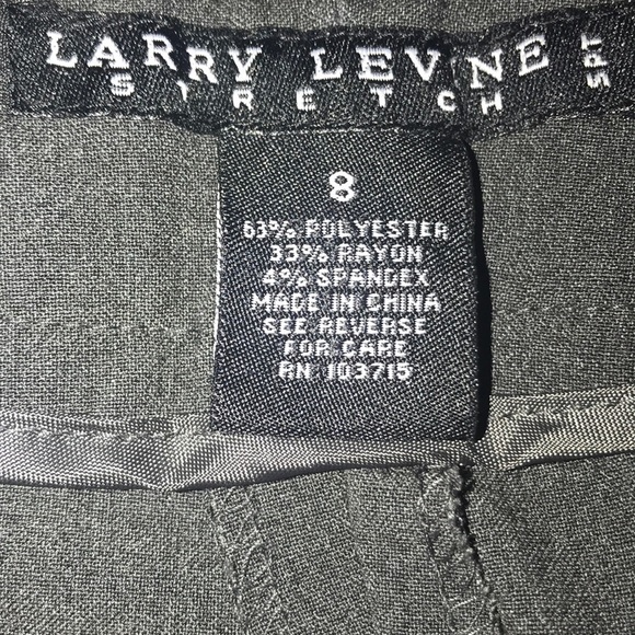 Larry Levine Gray Dress Pants Stretch 8 - Picture 6 of 6